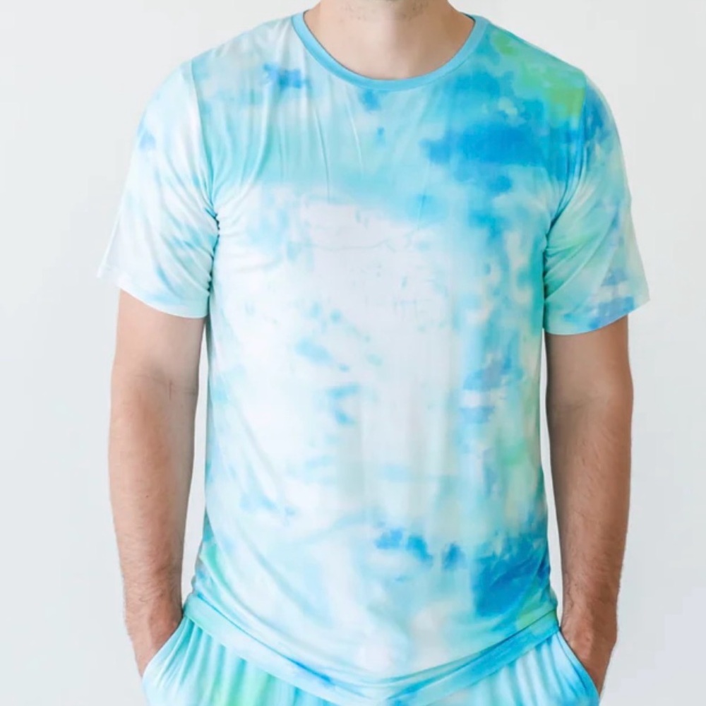 Little Sleepies Tidepool Watercolor Men's Short Sleeve Pajama Top XXL Bamboo